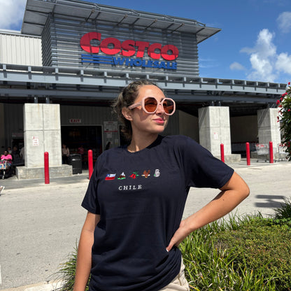 Polera de Chile bordada Unisex - Chilenos en Us