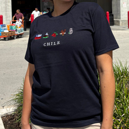 Polera de Chile bordada Unisex - Chilenos en Us